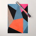 Bold Geometric Abstract Orange Pink Modern Art Wrapping Paper Gallery Image 1