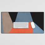 Bold Geometric Abstract Orange Pink Modern Art Desk Mat Gallery Image 1
