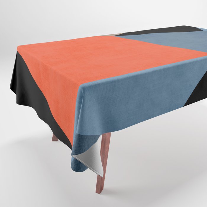 Bold Geometric Abstract Orange Pink Modern Art Tablecloth Gallery Image 1