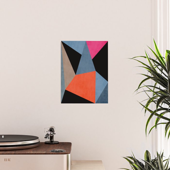 Bold Geometric Abstract Orange Pink Modern Art Poster Gallery Image 2