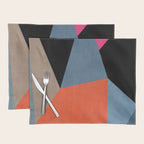 Bold Geometric Abstract Orange Pink Modern Art Placemat Gallery Image 1