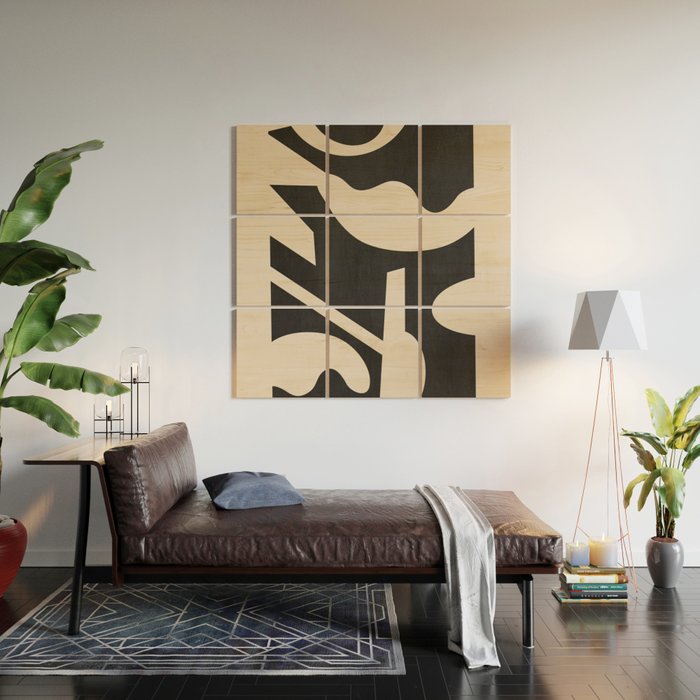 Abstract Minimal Shapes 139 Wood Wall Art Gallery Image 2