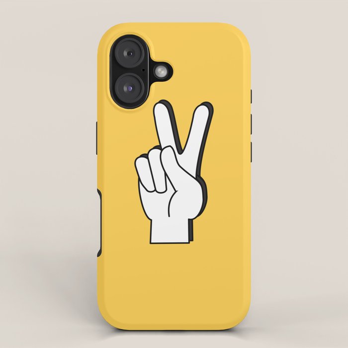 Peace Sign yellow iPhone Case Gallery Image 1