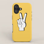 Peace Sign yellow iPhone Case Gallery Image 1