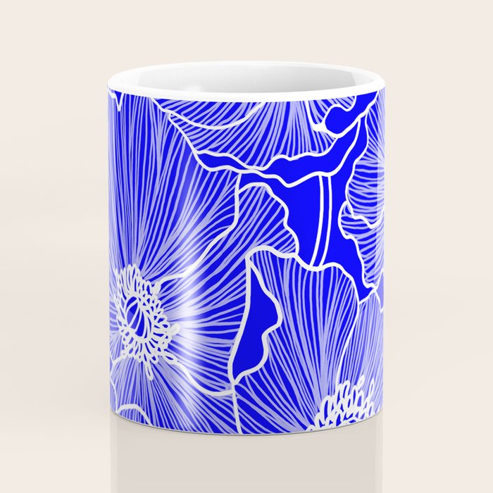 Cobalt Poppies Coffee Mug Gallery Image 4