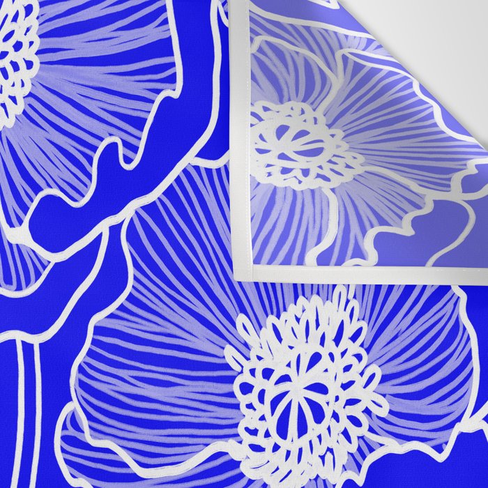 Cobalt Poppies Wall Tapestry Gallery Image 3