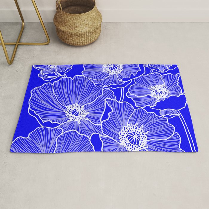Cobalt Poppies Rug Gallery Image 1