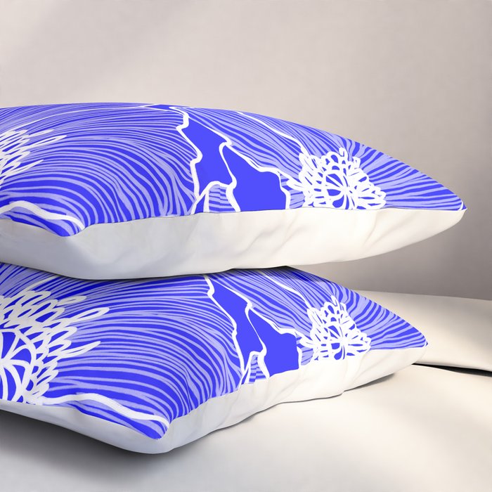 Cobalt Poppies Pillow Sham Gallery Image 3