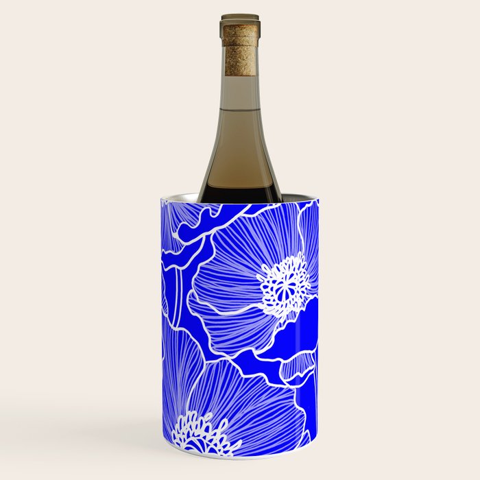 Cobalt Poppies Wine Chiller Gallery Image 3