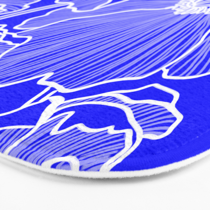 Cobalt Poppies Bath Mat Gallery Image 3