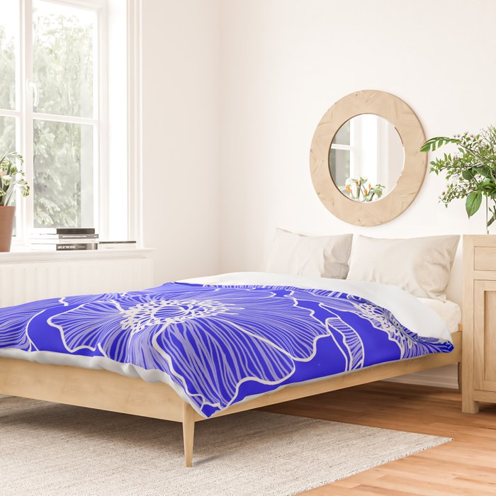 Cobalt Poppies Duvet Cover Gallery Image 2