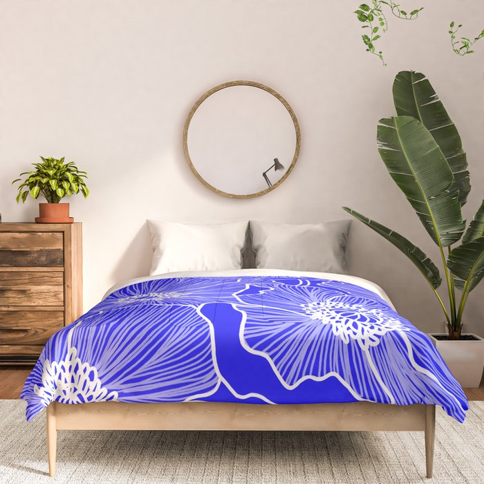 Cobalt Poppies Comforter Gallery Image 3
