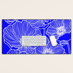 Cobalt Poppies Desk Mat Gallery Image 1