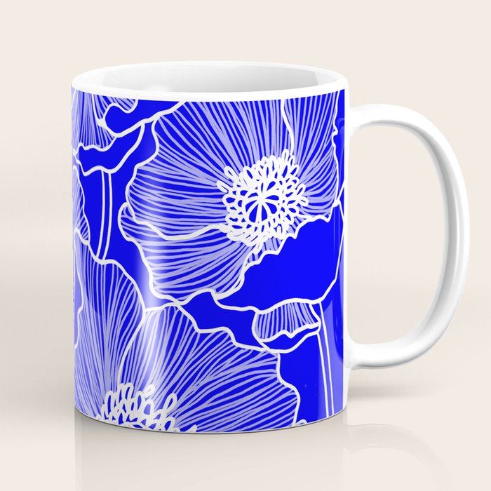 Cobalt Poppies Coffee Mug Gallery Image 1