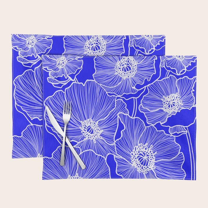 Cobalt Poppies Placemat Gallery Image 1
