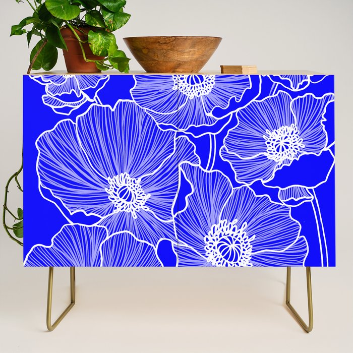 Cobalt Poppies Credenza Gallery Image 1