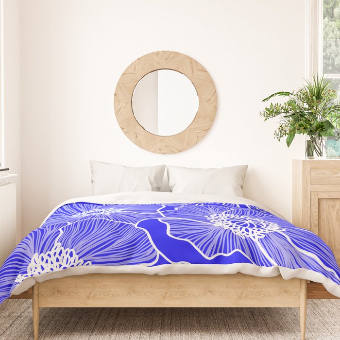Cobalt Poppies Duvet Cover Gallery Image 3