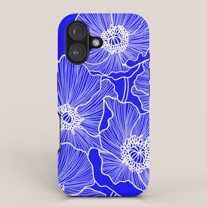 Cobalt Poppies iPhone Case Gallery Image 1