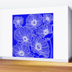 Cobalt Poppies Wall Mural Gallery Image 2