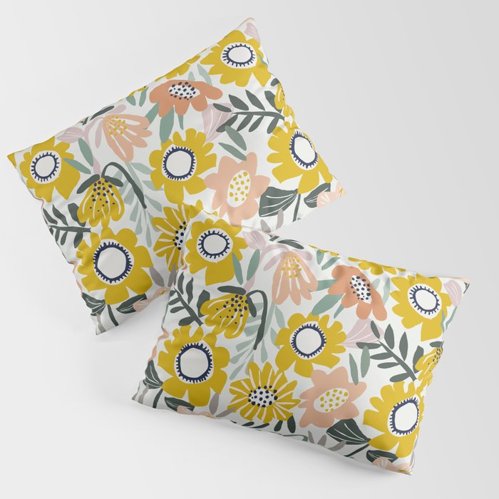 Cozy collection: mix and match happy florals Flower love 1 Pillow Sham Gallery Image 1
