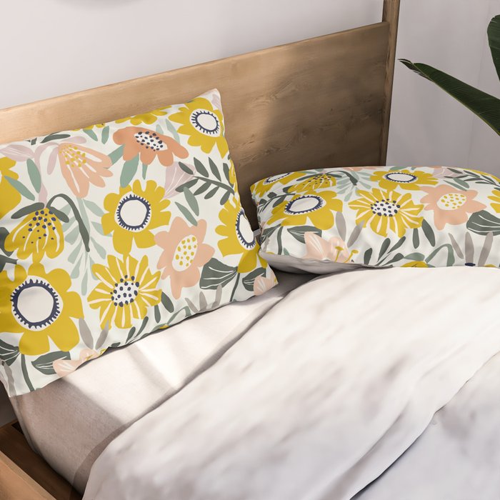 Cozy collection: mix and match happy florals Flower love 1 Pillow Sham Gallery Image 2