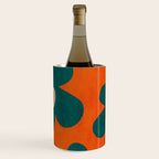 Teal Orange Minimalist Flower Modern Artwork Wine Chiller Gallery Image 3