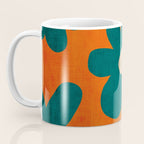 Teal Orange Minimalist Flower Modern Artwork Coffee Mug Gallery Image 3
