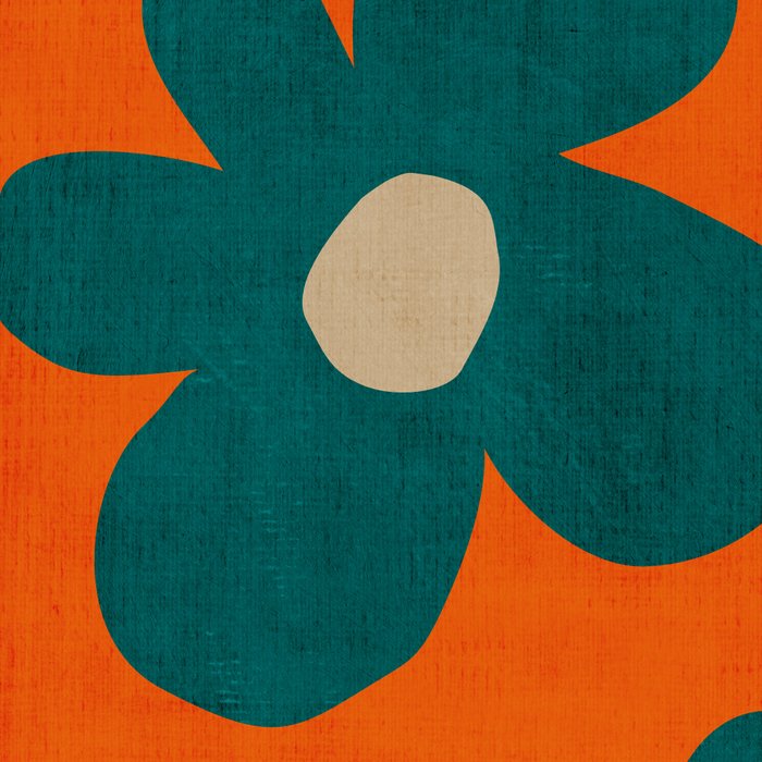 Teal Orange Minimalist Flower Modern Artwork Coffee Mug Gallery Image 2