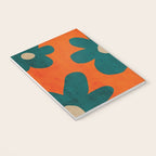 Teal Orange Minimalist Flower Modern Artwork Notebook Gallery Image 3