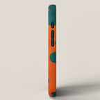 Teal Orange Minimalist Flower Modern Artwork iPhone Case Gallery Image 2