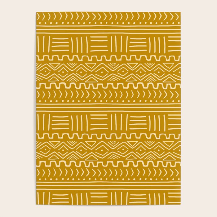 Mud Cloth on Mustard Poster Gallery Image 1