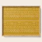Mud Cloth on Mustard Serving Tray Gallery Image 1