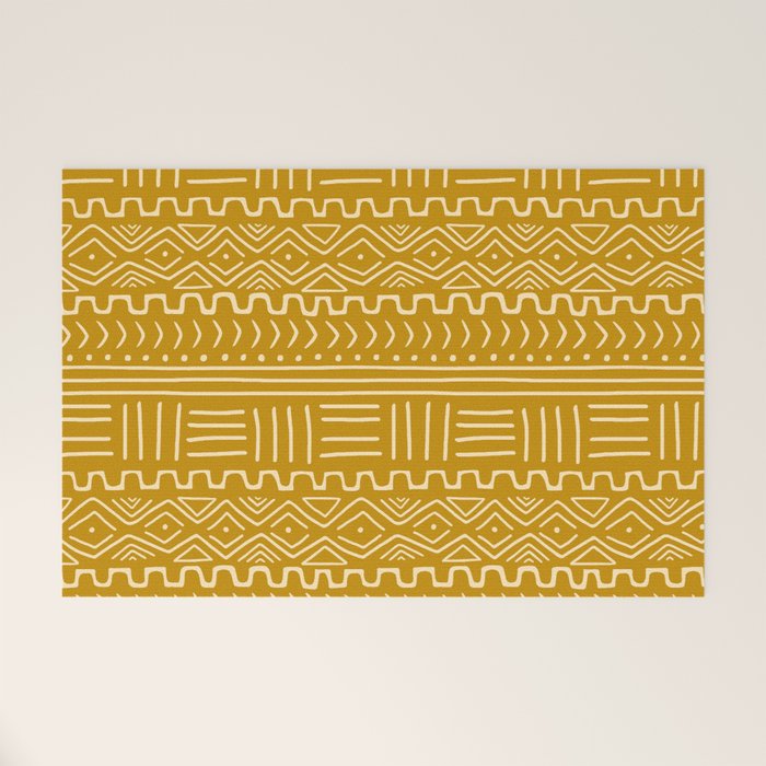 Mud Cloth on Mustard Welcome Mat Gallery Image 1