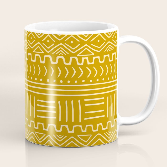 Mud Cloth on Mustard Coffee Mug Gallery Image 1