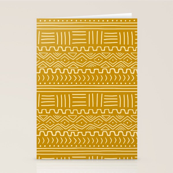 Mud Cloth on Mustard Stationery Card Gallery Image 1