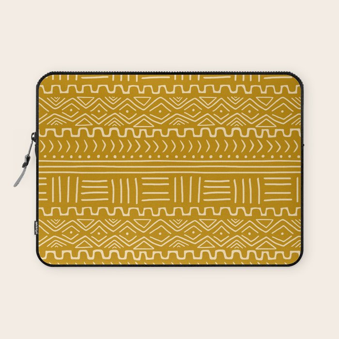 Mud Cloth on Mustard Laptop Sleeve Gallery Image 1