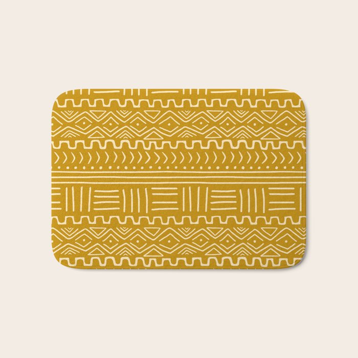 Mud Cloth on Mustard Bath Mat Gallery Image 1