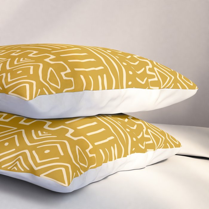 Mud Cloth on Mustard Pillow Sham Gallery Image 3