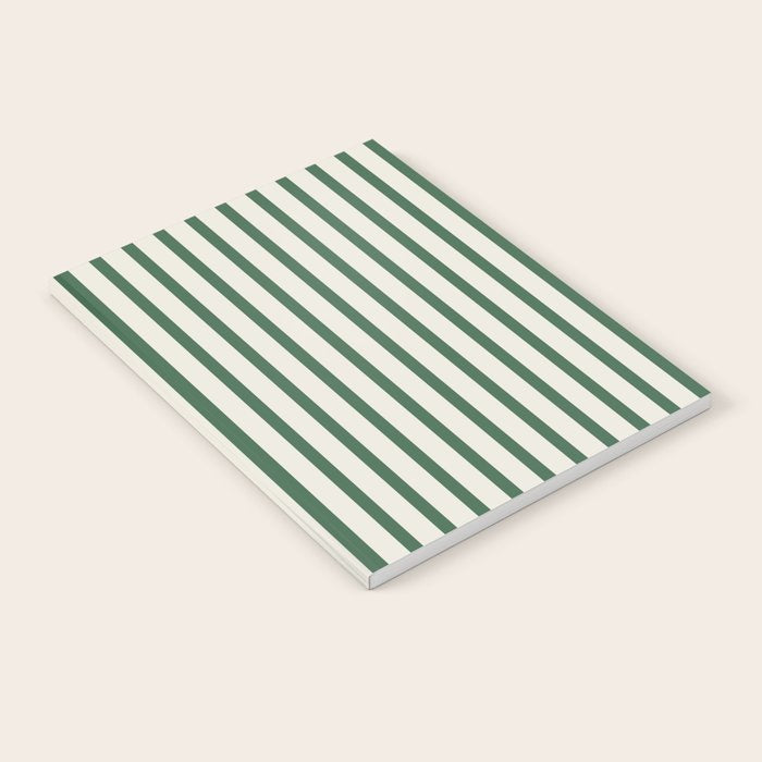 Green And Cream Striped Notebook Gallery Image 1