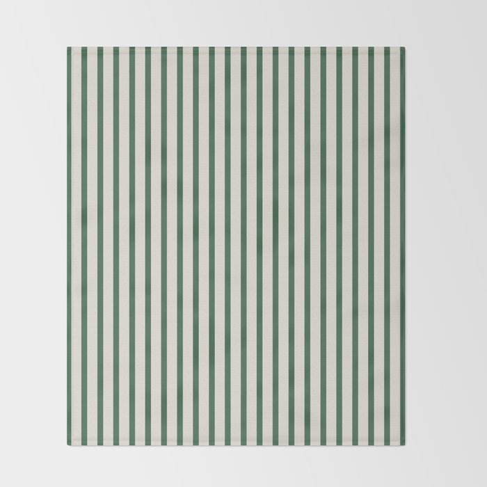 Green And Cream Striped Throw Blanket Gallery Image 2