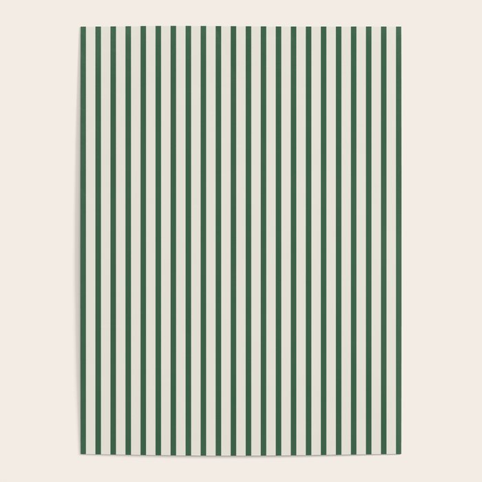 Green And Cream Striped Poster Gallery Image 1