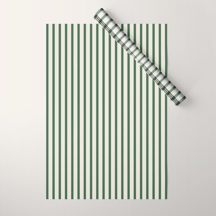 Green And Cream Striped Wrapping Paper Gallery Image 1