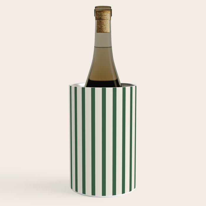 Green And Cream Striped Wine Chiller Gallery Image 2