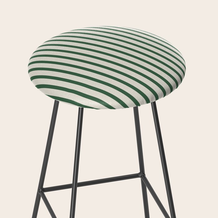 Green And Cream Striped Stool Gallery Image 2