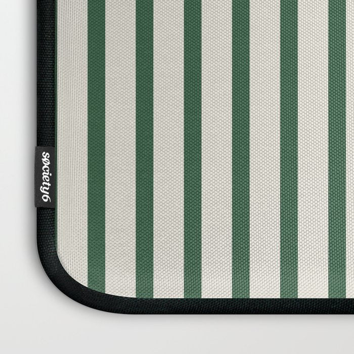 Green And Cream Striped Laptop Sleeve Gallery Image 3