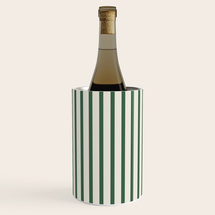 Green And Cream Striped Wine Chiller Gallery Image 1