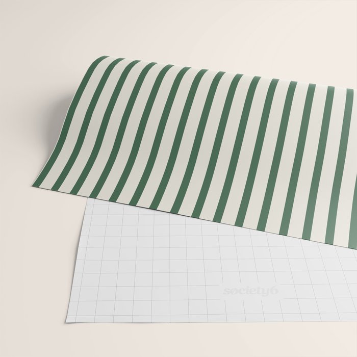 Green And Cream Striped Wrapping Paper Gallery Image 2