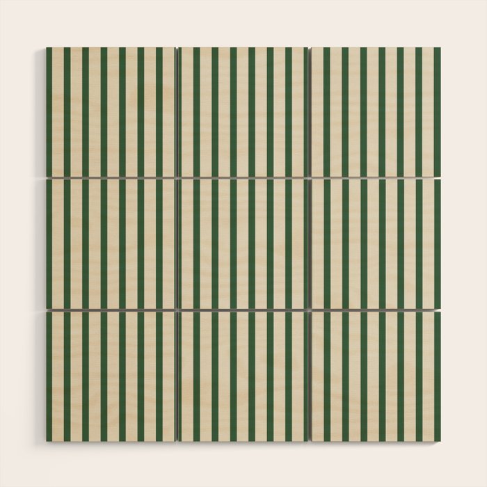 Green And Cream Striped Wood Wall Art Gallery Image 1