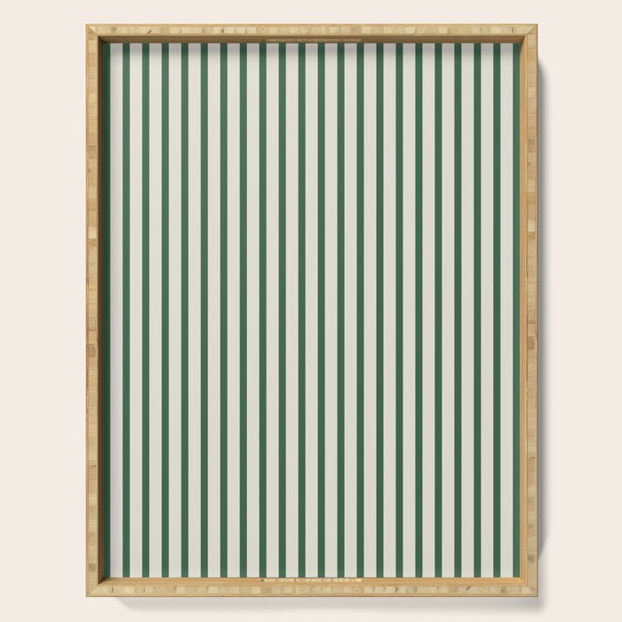 Green And Cream Striped Serving Tray Gallery Image 1
