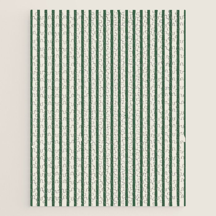 Green And Cream Striped Jigsaw Puzzle Gallery Image 1